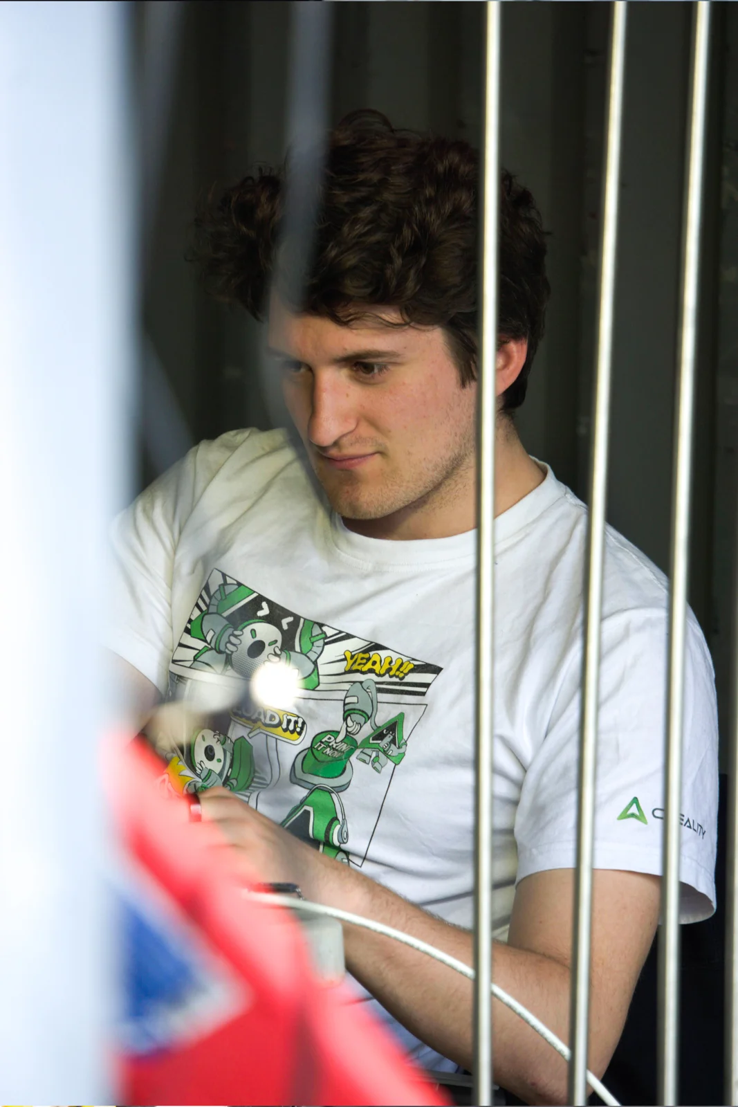 Elara engineer working on the ground test stand