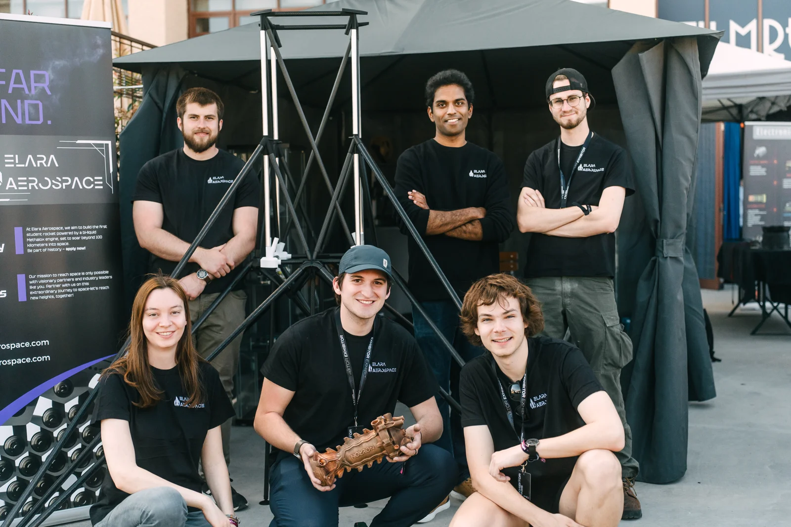 The Elara team with Hopper at the MYLE Festival