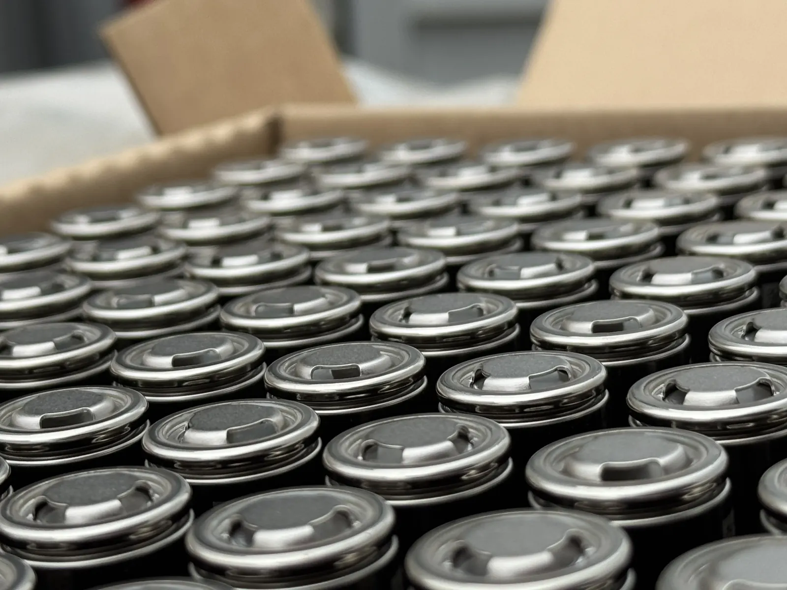 Rows of components in the workshop
